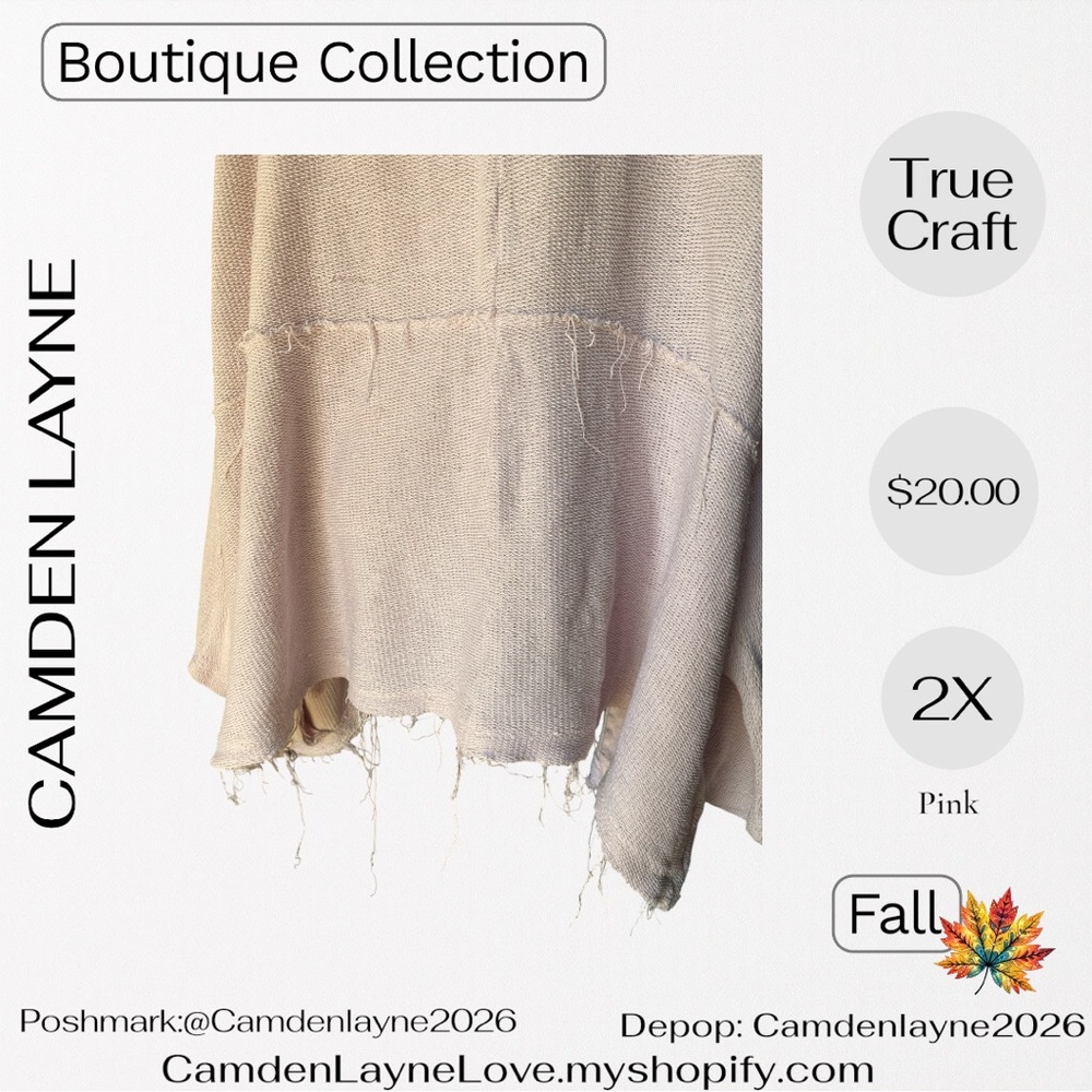 True Craft Light Pink Distressed  Cardigan - Picture 6 of 9
